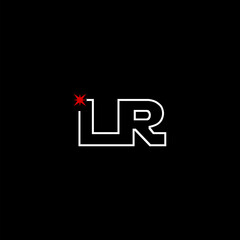 LR L R Logo Design icon isolated on black background
