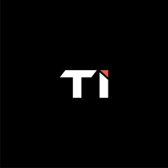 Letter TI logo icon isolated on black background 