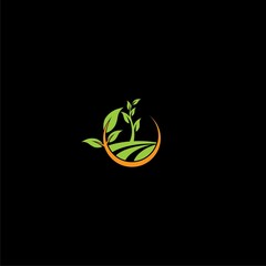 Agriculture logo icon isolated on black background