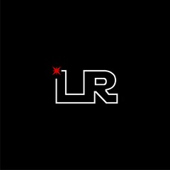 Obraz premium LR L R Logo Design icon isolated on black background