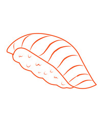 Sushi vector illustration with salmon on a white background