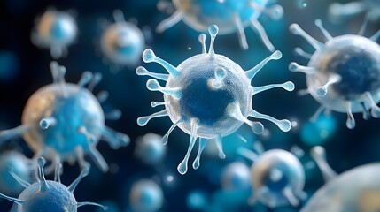 Obraz premium Microscopic Virus Rendering Disease Research