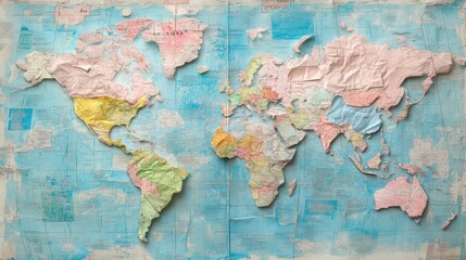 A Wrinkled World: A Global Perspective in Pastel Hues