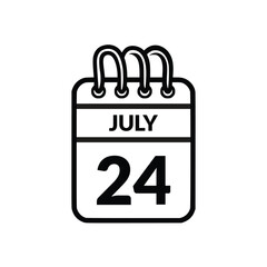 October 24 Calendar icon vector illustration.