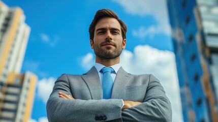 Fototapeta premium A businessman with a strong work ethic.