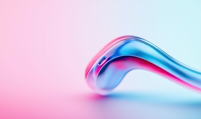 A futuristic beauty roller with a captivating iridescent finish glows on a vibrant background.