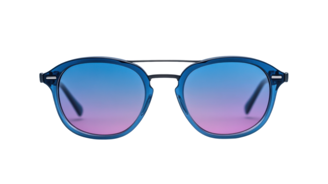 Blue And Purple Gradient Round Sunglasses On Transparent Background