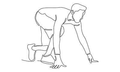 Continuous line of runner minimalist design sport