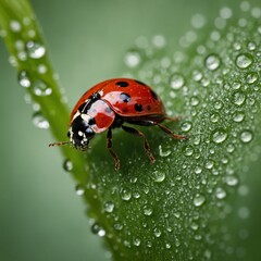 Obraz premium ladybug on leaf