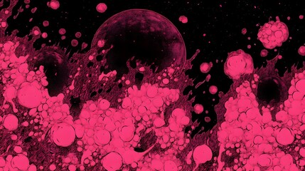 Pink cosmic fluid art; space backdrop