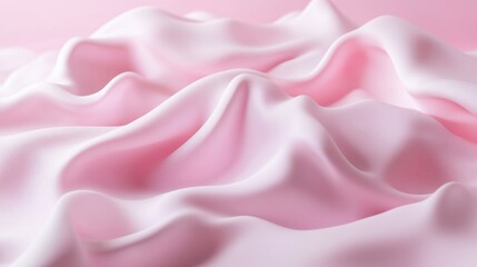 Obraz premium Pastel Dreams: A close-up shot captures the undulating forms of a pastel-pink whipped cream, evoking a sense of lightness, softness, and deliciousness.