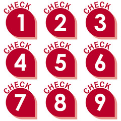 イラスト素材：数字アイコン１～９セット