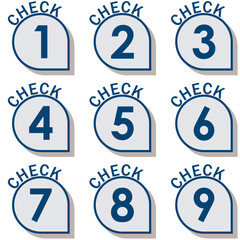 イラスト素材：数字アイコン１～９セット