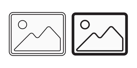 Image gallery icon set. silhouette of an image, Photo album icon, Photo gallery icon, Image symbol, Picture signs. Vector illustration on isolated transparent background, editable stock. EPS10