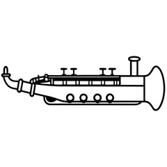 Clarinet cruiser line art vector illustration 