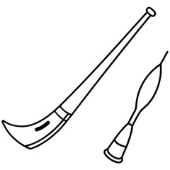 Didgeridoo dinghy line art vector illustration 