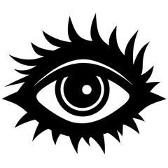 Expressive Eye silhouette vector illustration 