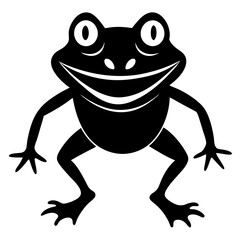 Frog with a goofy smile silhouette vector illustration 