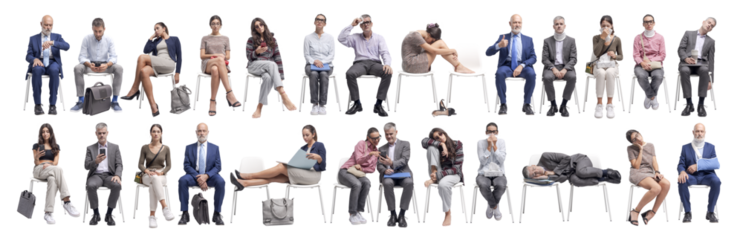 People sitting on a chair and waiting