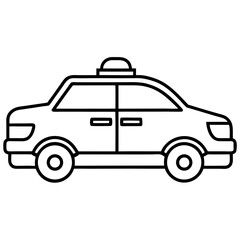 Police Car line art vector illustration