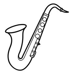 Saxophone line art vector illustration