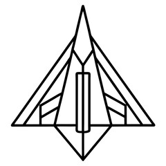 Triangle trainer jet line art vector illustration