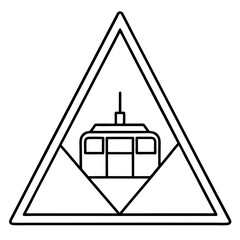 Triangle tram line art vector illustration