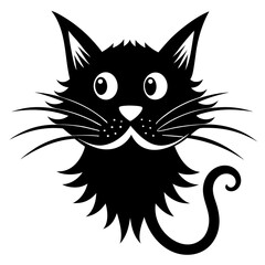 Wacky whisker silhouette vector illustration