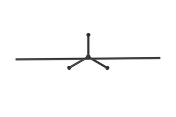 Modern projection screen stand on tripod isolated on white background. Whiteboard for presentation or education. Top view. 3d render