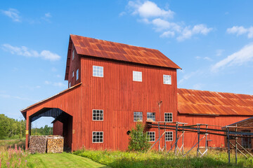 Old industrial peat factory in the countryside