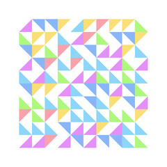 Fototapeta premium Abstract geometric background, trendy vector triangle shapes art. Colorful bauhaus pattern background. Minimal cover design, design element. Abstract vector art