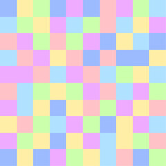 Colorful geometric seamless pattern background, vector abstract square shapes art. Bauhaus pattern colorful trendy bauhaus pattern background. Minimal cover design. Vector Art