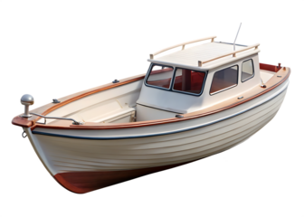 small boat isolated on transparent white background PNG. GENERATIVE AI
