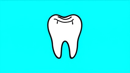 tooth on blue background