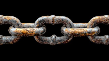 Fototapeta premium Rusty Chain: A Close-up Study of Interlocking Metal Links, Texture, and Corrosion