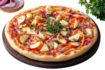 A Vibrant Apple And Carrot Pizza, A Delightful Culinary Adventure Featuring A Crispy Crust And...