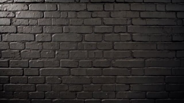 Monochromatic Black Brick Wall Texture with Sleek Minimalist Design Perfect for Backgrounds and Textures Optimized for Adobe Stock
