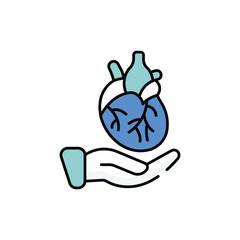 Heart Care vector icon stock illustration