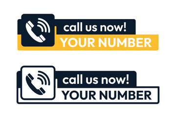 Fototapeta premium Call us now button, banner, icon, symbol, logo. Contact icons set.