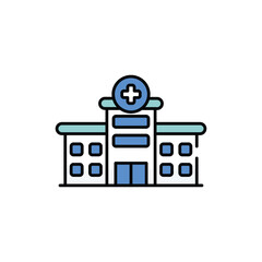 Hospital vector icon stock illustration