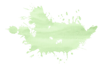 green brush paint stain isolated on transparent background