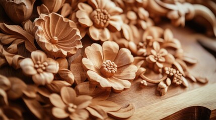 Intricate Wooden Floral Carving: A Masterpiece of Craftsmanship