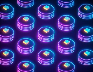 ネオン風のホットケーキ