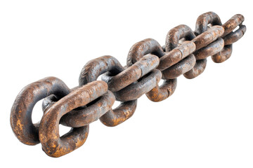 Obraz premium A Heavy, Rusty Chain, A Symbol Of Enduring Strength And Times Relentless Passage, Against A Stark Isolated on Transparent Background, Showing Intricate Detail