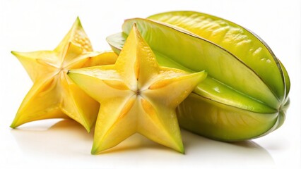 Fototapeta premium Fresh Starfruit on White Background.