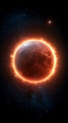 Obraz premium Fiery Moon in Space
