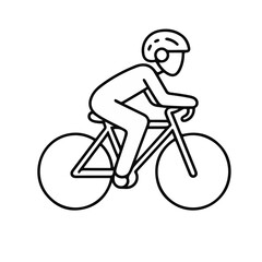 Obraz premium Bicyclist riding a bicycle in a minimalist line art style 