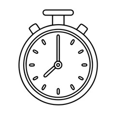 stopwatch icon in minimalistic style with black outline  