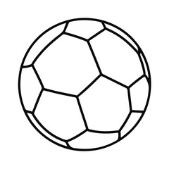 Fototapeta premium Soccer ball illustration in outline style on white background 