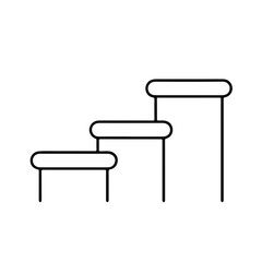 Vector icons of three steps in a minimalistic style  